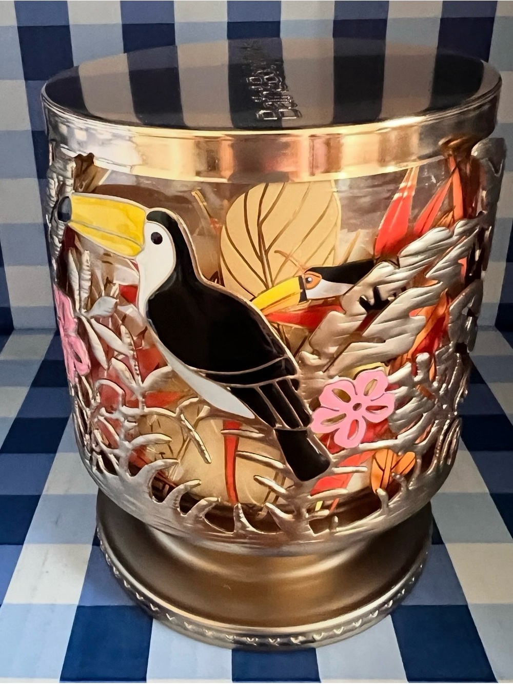 Bath & Body Works Tropical Toucan Scene 3 Wick Candle Holder Stand New NWT